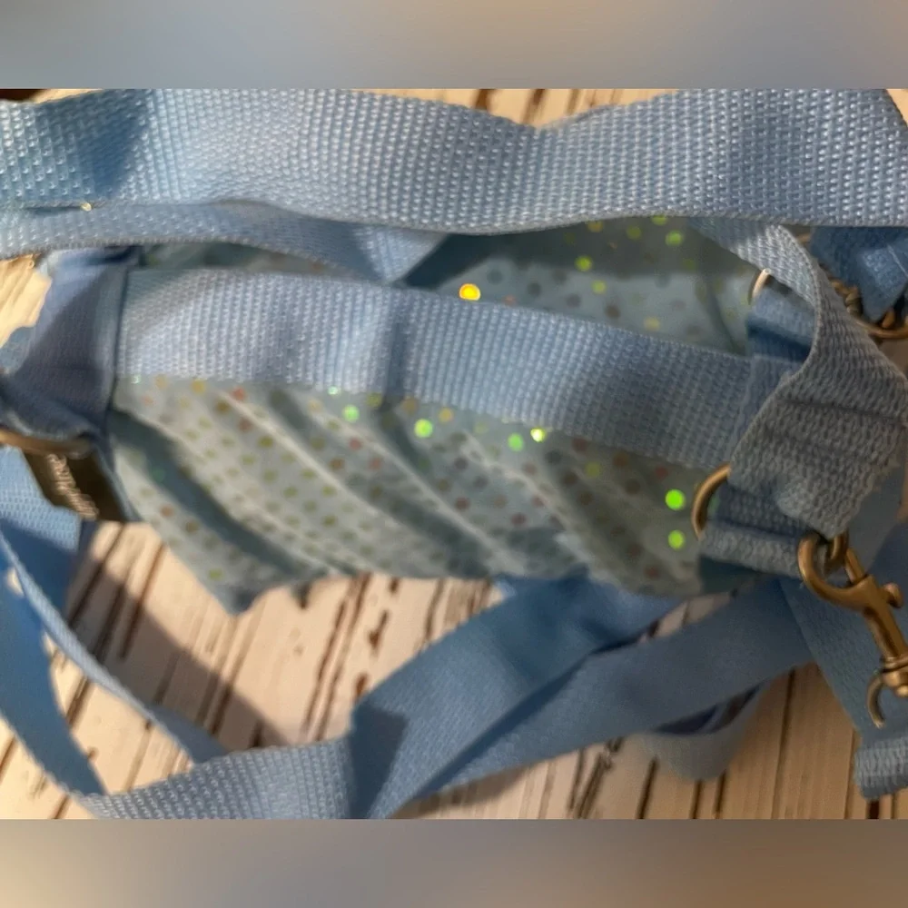 Blue Puppy Purse and Harness with Blue Glitter Accents Medium
